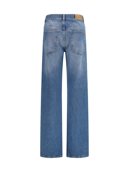 Straight-Leg Jeans Light Blue
