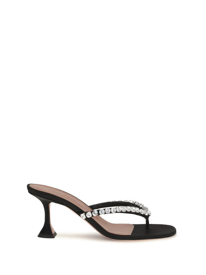 Thong Sandals Gigi Black Satin