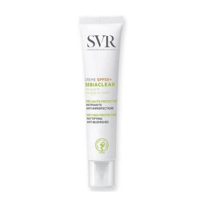 SVR Sebiaclear Krem SPF50+ Sunscreen Cream for Acne-Prone Skin - Matte Finish, Hydrating, 1.35 fl oz