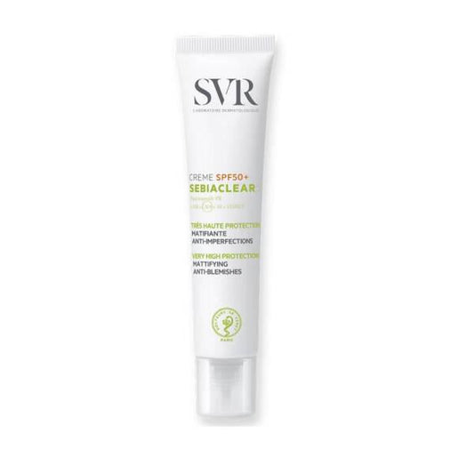 SVR Sebiaclear Krem SPF50+ Sunscreen Cream for Acne-Prone Skin - Matte Finish, Hydrating, 1.35 fl oz