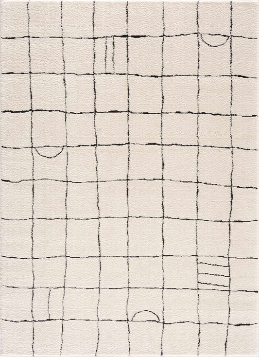 Keanu Black & White Area Rug - Clearance