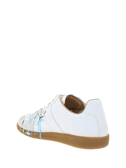 Leather Sneakers Off-White Painted Toe