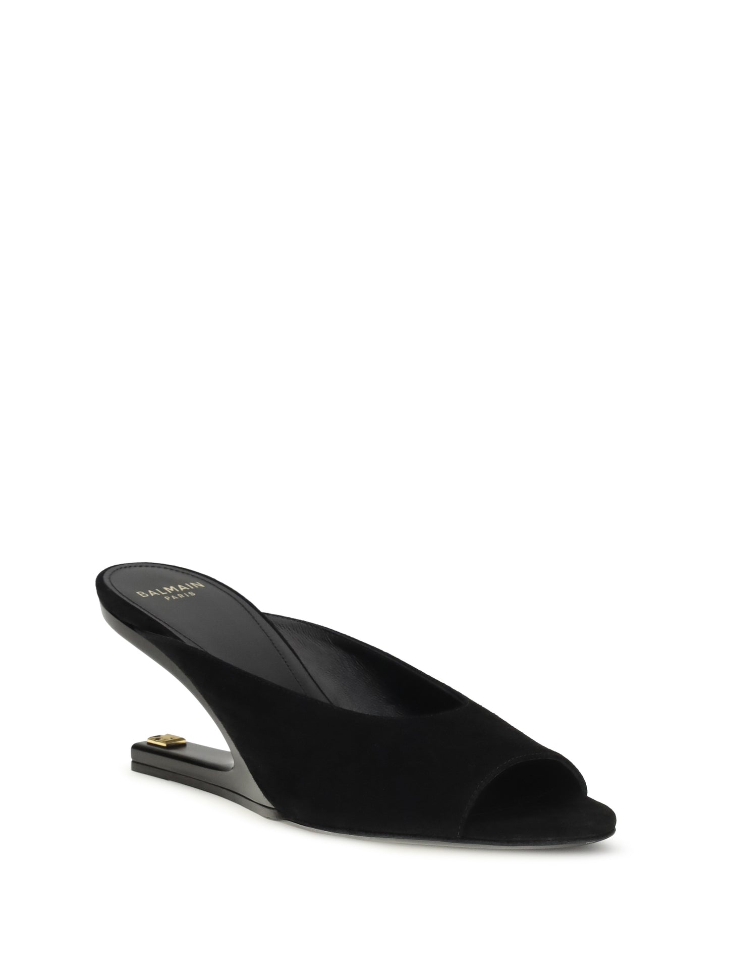 Mules Open-Toe Suede Black