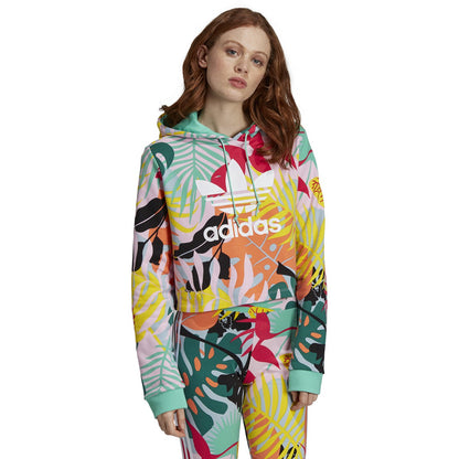 adidas Women's Originals Tropicalage Cropped Hoodie Sweaters