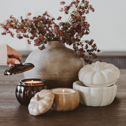 Pumpkin Spice Soy Candle - Ceramic Pumpkin Jar - 8 oz