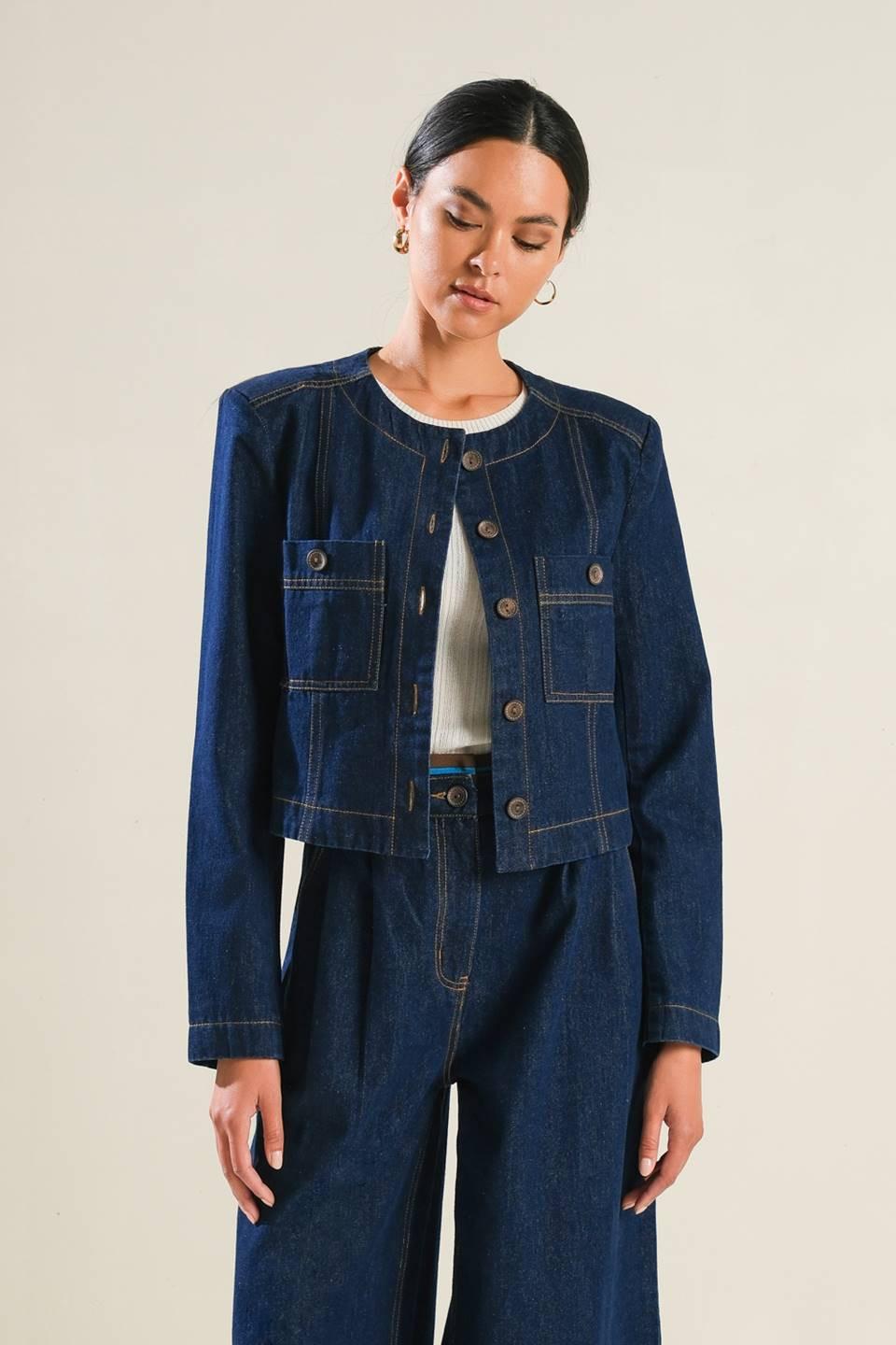 Crisp Canvas Denim Jacket