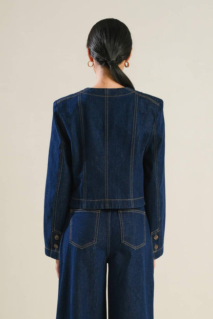 Crisp Canvas Denim Jacket