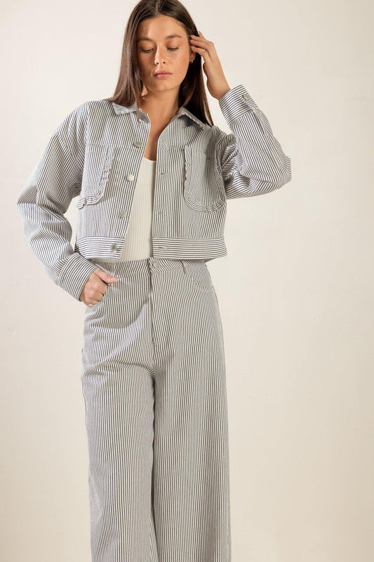 Honestly Love You Twill Crop Jacket