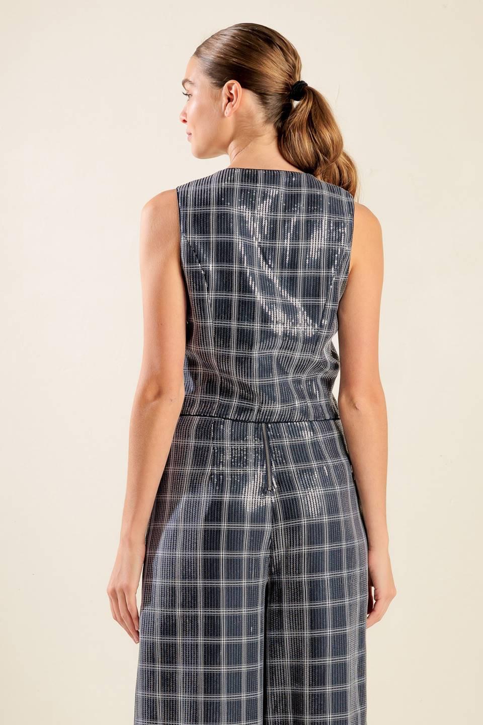 Traveling Far Navy Sequin Vest