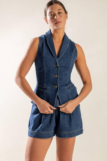Spring Romance Denim Vest