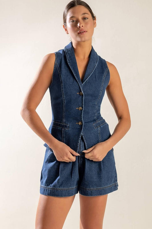 Spring Romance Denim Vest