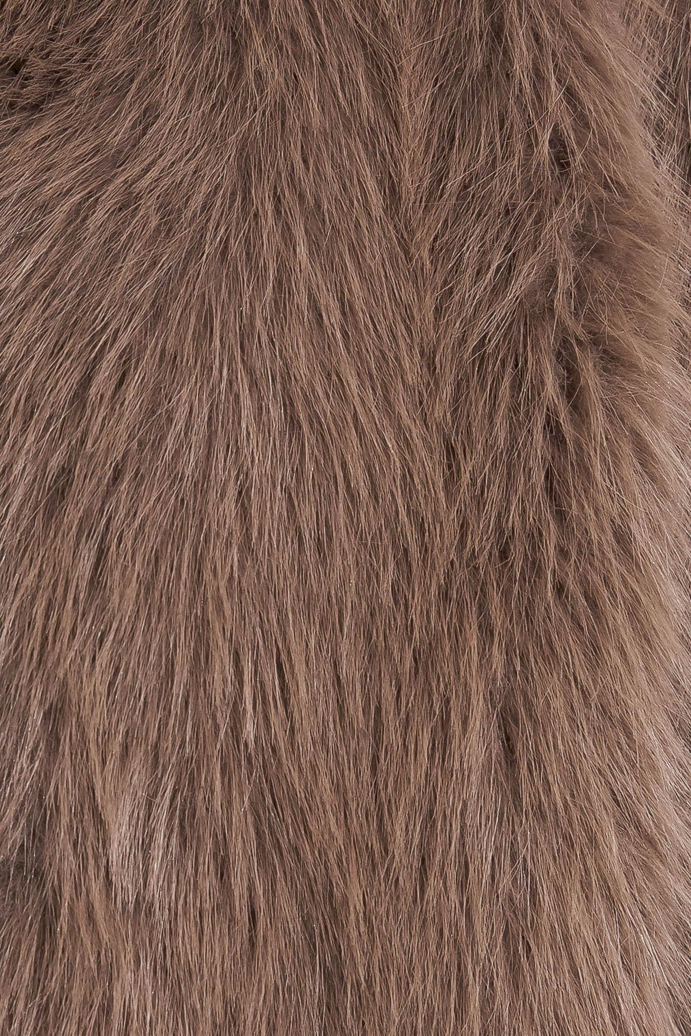 London Flare Mocha Faux Fur Crop Jacket