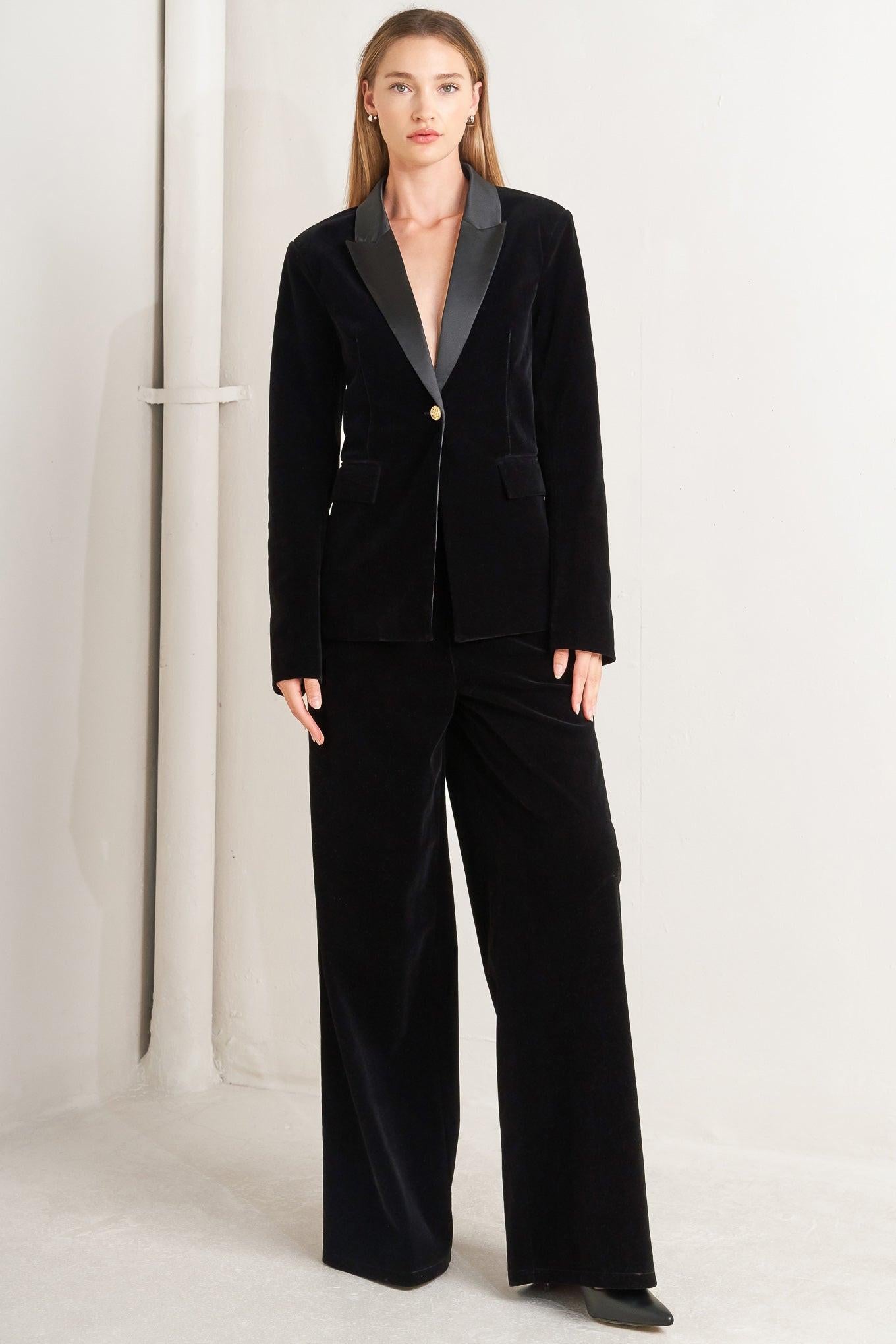 Midnight Tux Woven Velvet Blazer