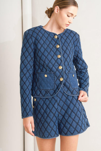 Modernluxe Quilted Woven Jacket