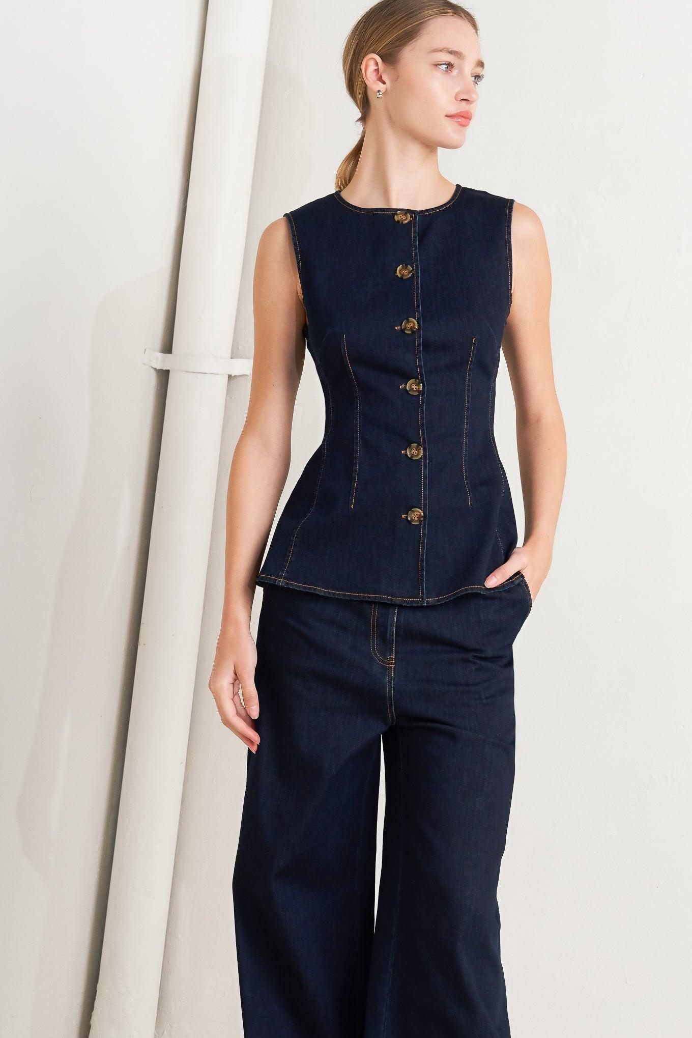 Euro City Denim Vest