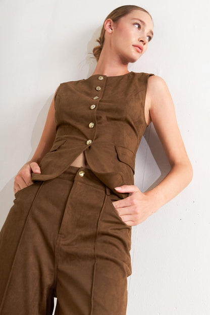 Midnight Mesa Style Faux Suede Vest