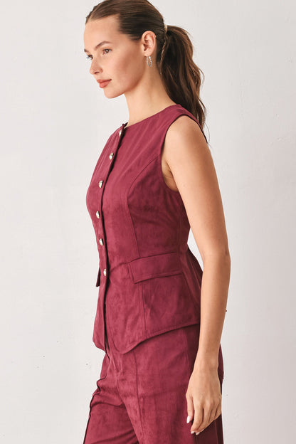 Midnight Mesa Style Faux Suede Vest