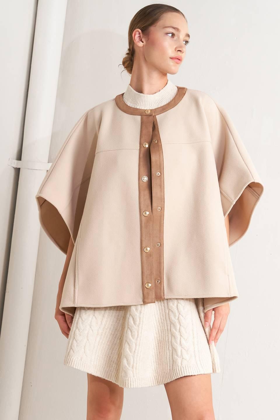 Timeless Elegance Woven Felt Capelet