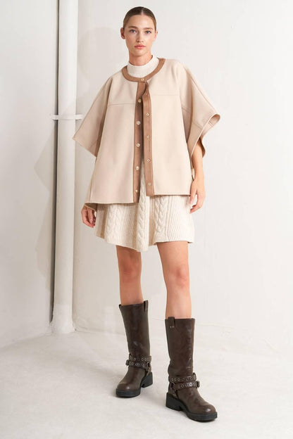 Timeless Elegance Woven Felt Capelet