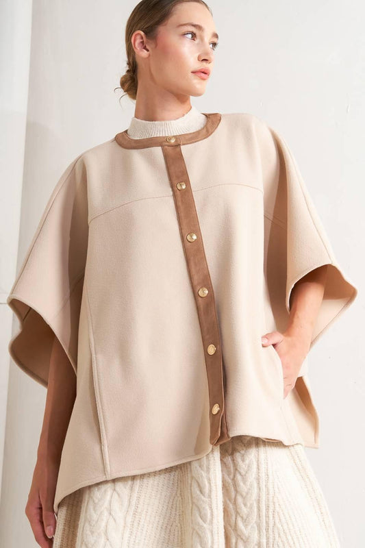Timeless Elegance Woven Felt Capelet