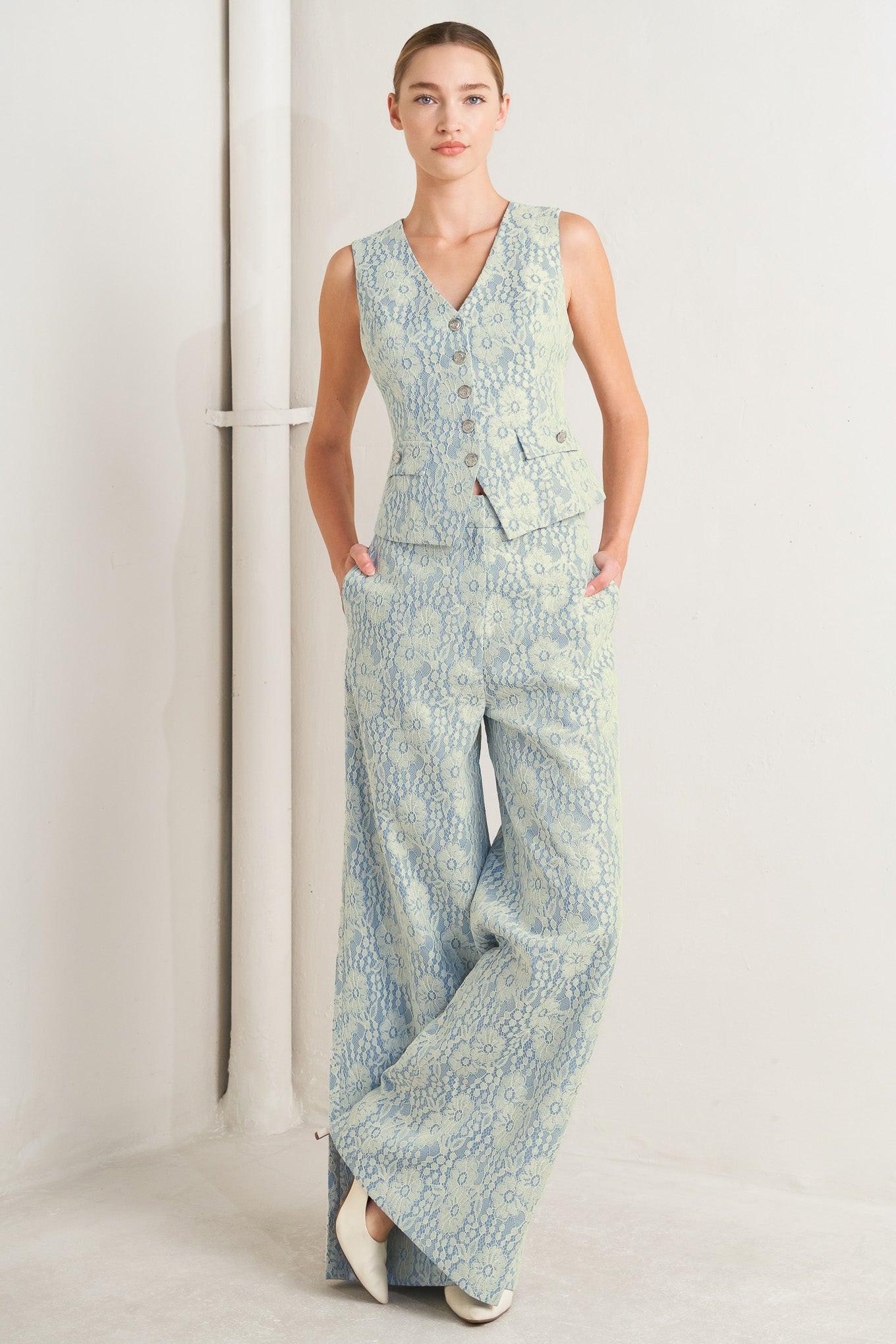 Easy Elegance Woven Lace Vest