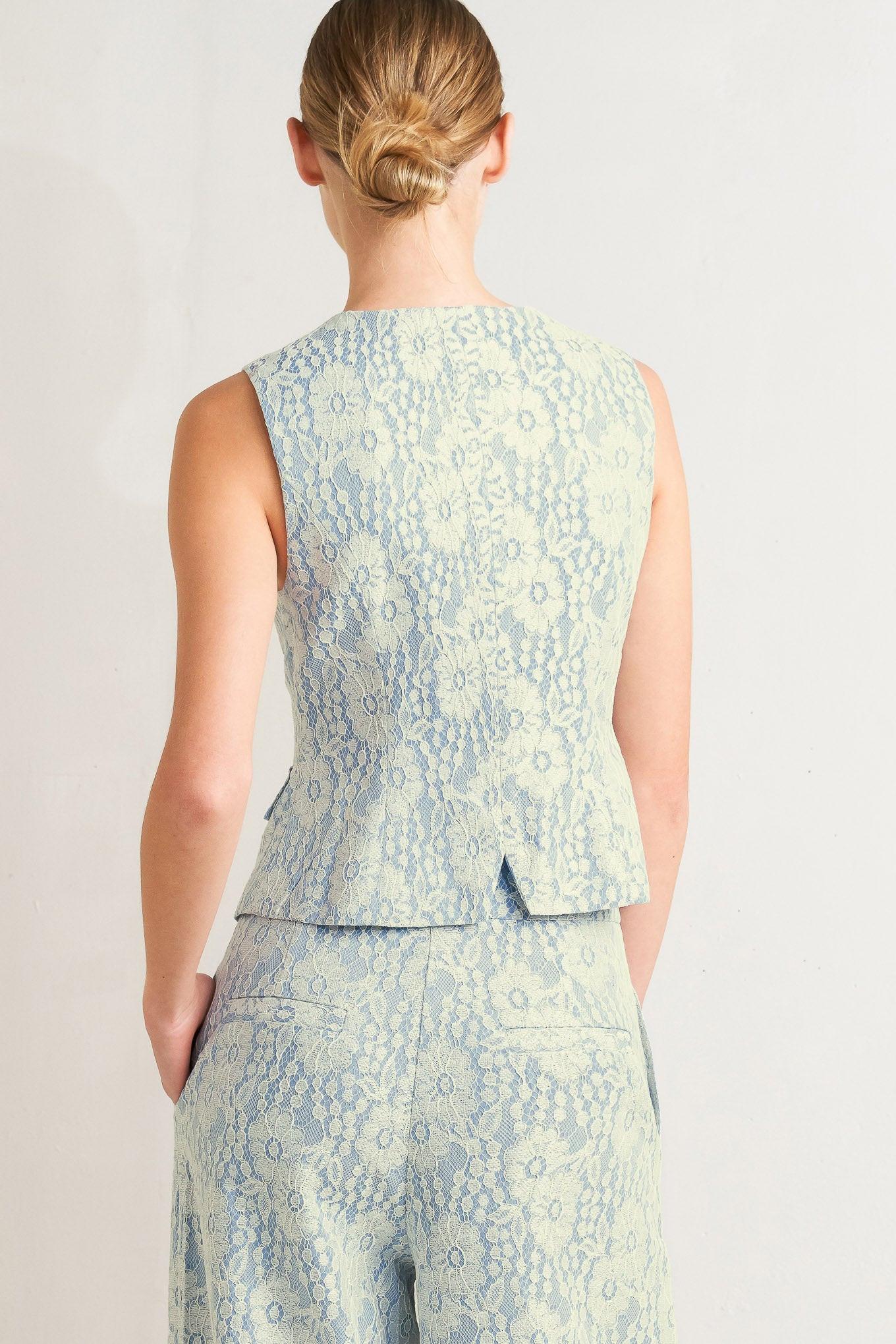 Easy Elegance Woven Lace Vest