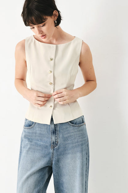 Modern Minimal Woven Vest