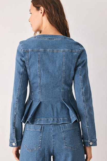 Briar Blue Flared Denim Jacket