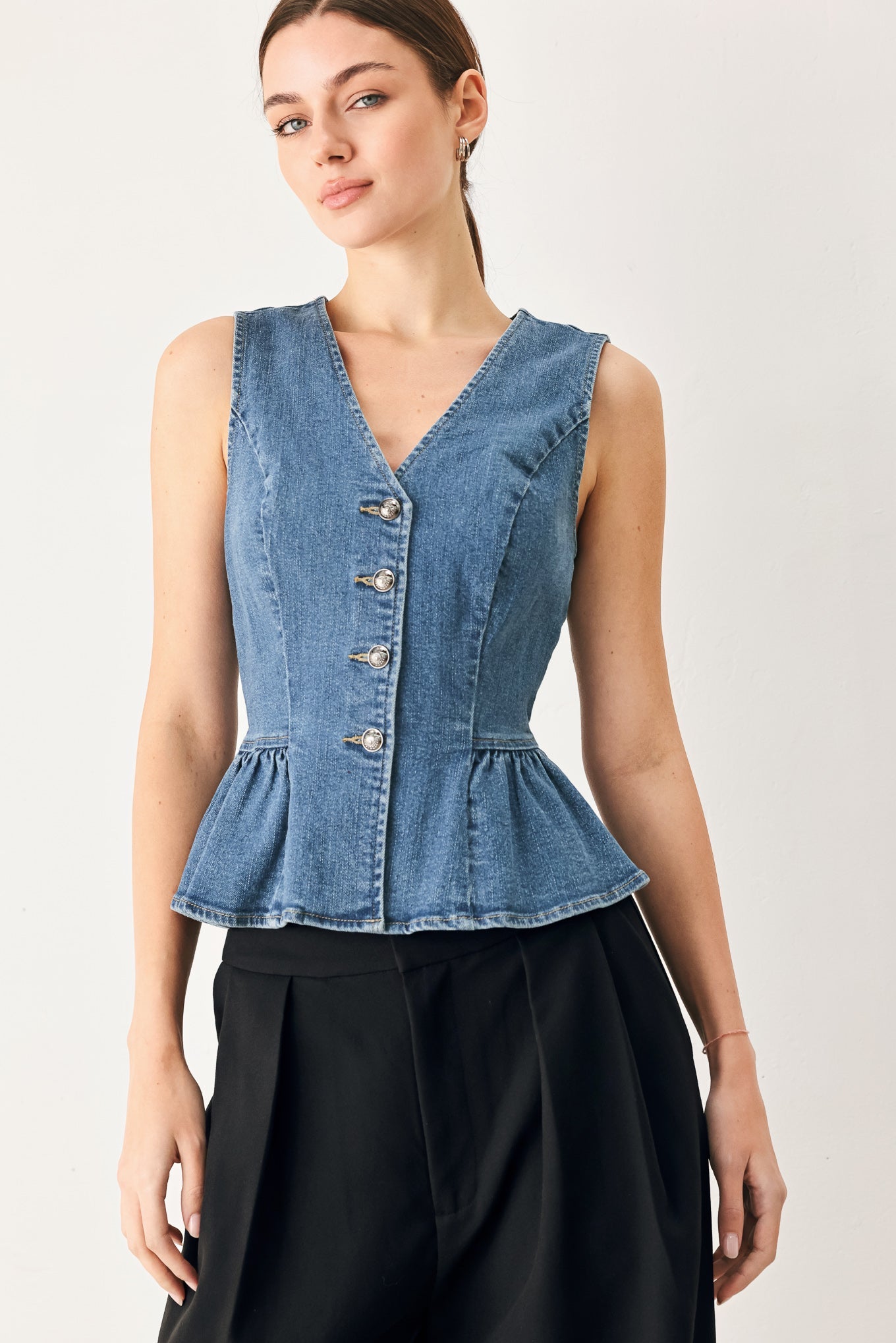 Polished Denim Vest