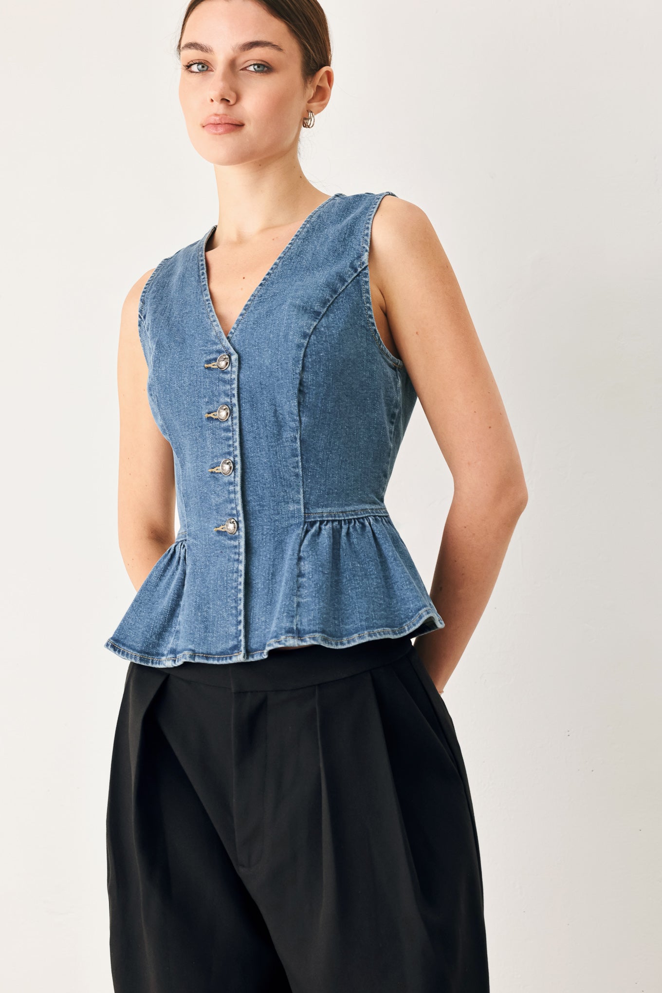 Polished Denim Vest