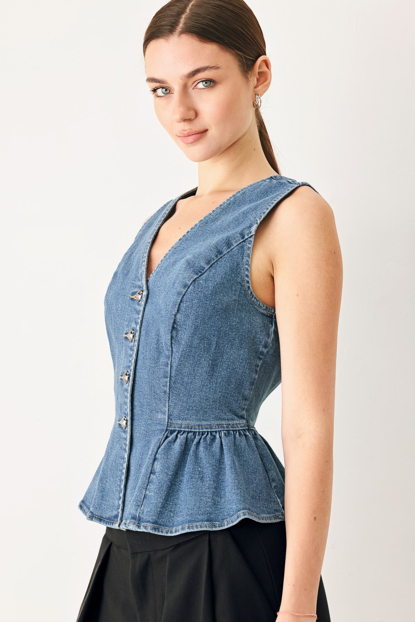 Polished Denim Vest