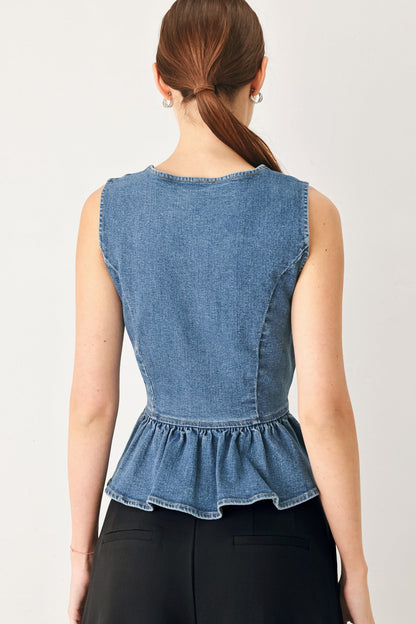 Polished Denim Vest