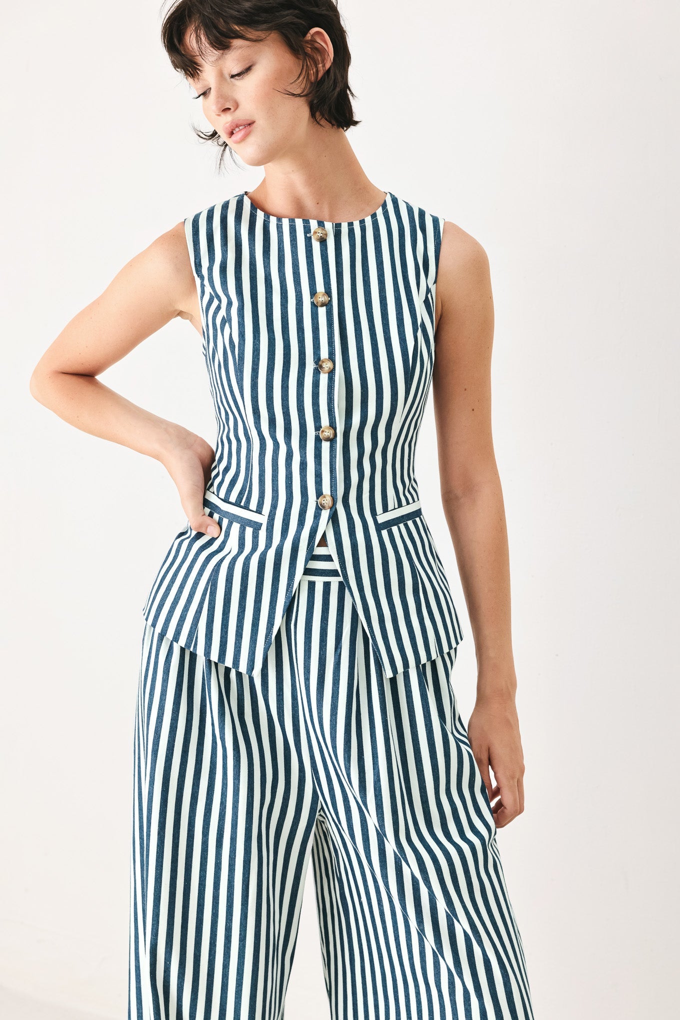 Portside Stripe Woven Vest