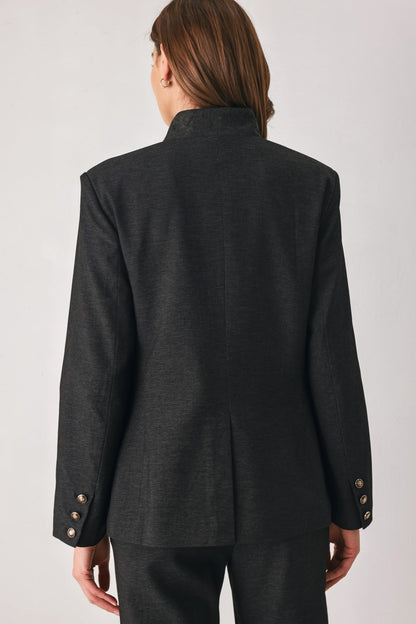 Command Noir Black Asymmetrical Military Jacket