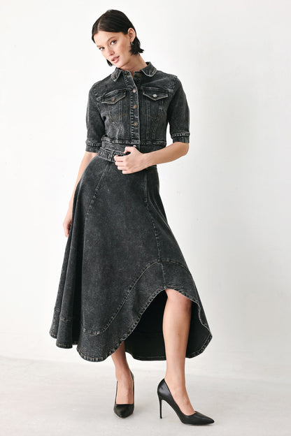 Shadow Stitch Romance Denim Crop Jacket