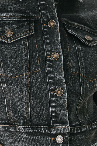 Shadow Stitch Romance Denim Crop Jacket