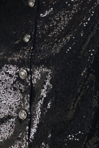 Midnight Disco Black Sequin Cropped Jacket