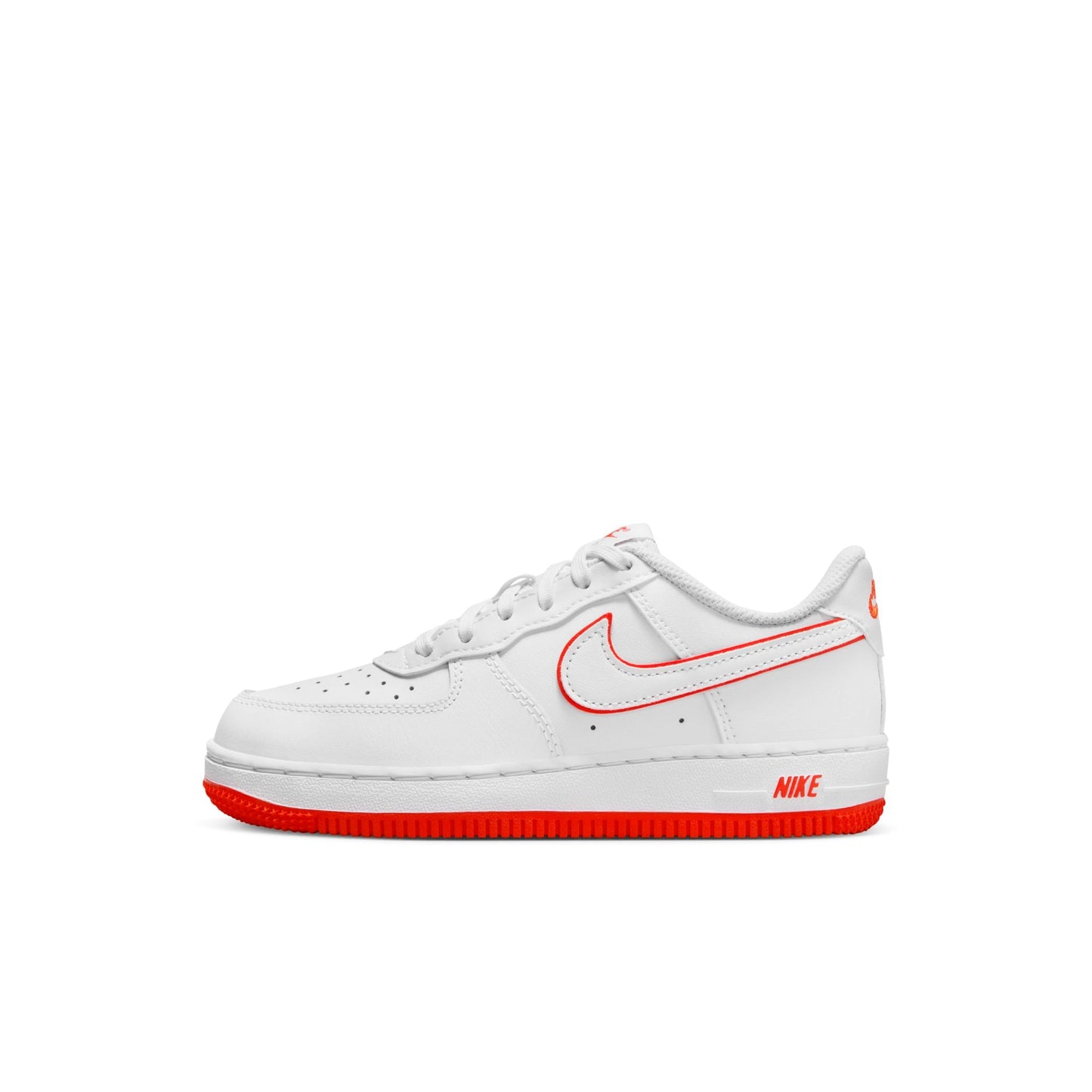 Nike Preschool Air Force 1 Low 'White Picante Red Ps' Sneakers