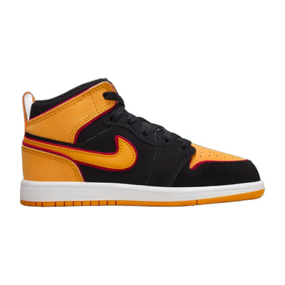 Air Jordan Preschool Retro 1 Mid Se 'Black Vivid Orange' Ps Sneakers
