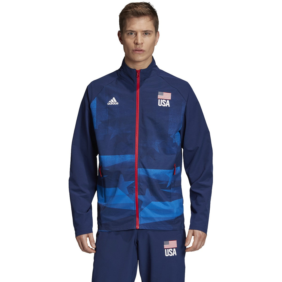 adidas Men's Usa Volleyball Warmup Jacket