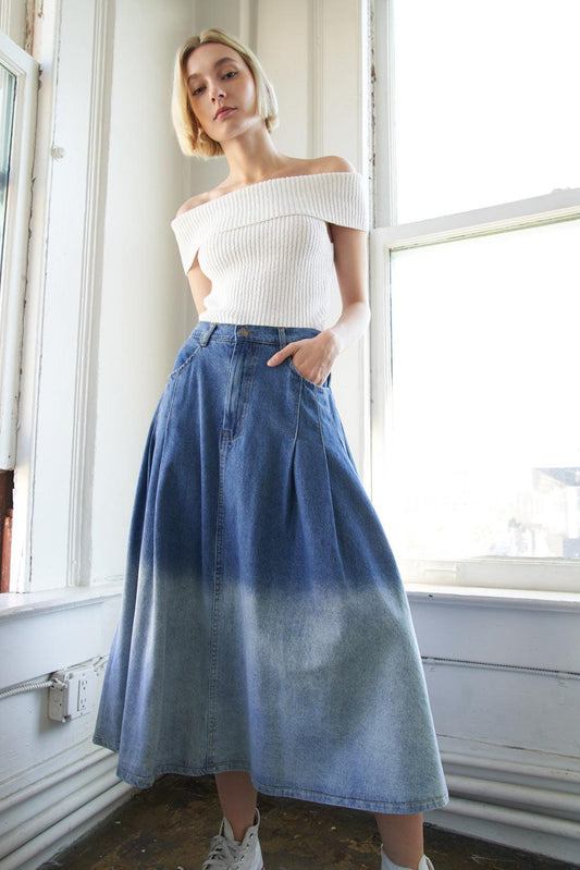 State of Mind Denim Midi Skirt