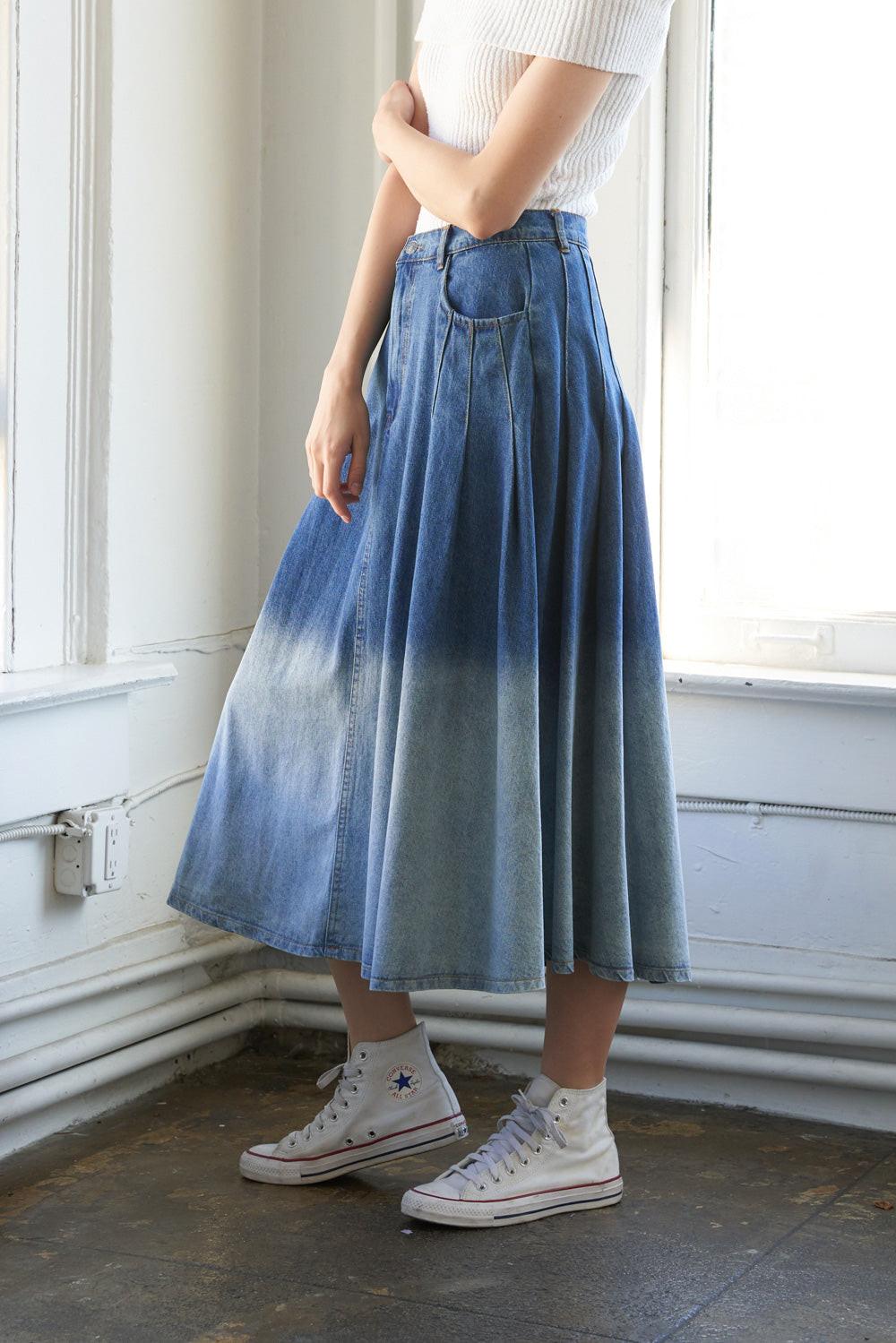 State of Mind Denim Midi Skirt