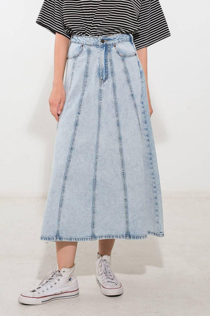 Urban Cowgirl Denim Midi Skirt