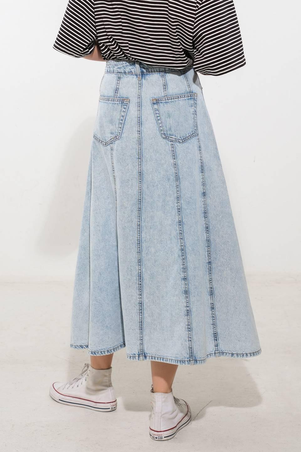 Urban Cowgirl Denim Midi Skirt
