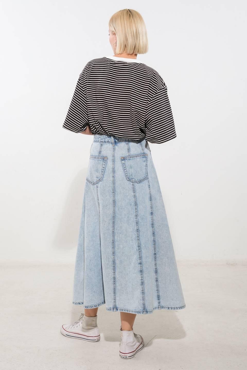Urban Cowgirl Denim Midi Skirt