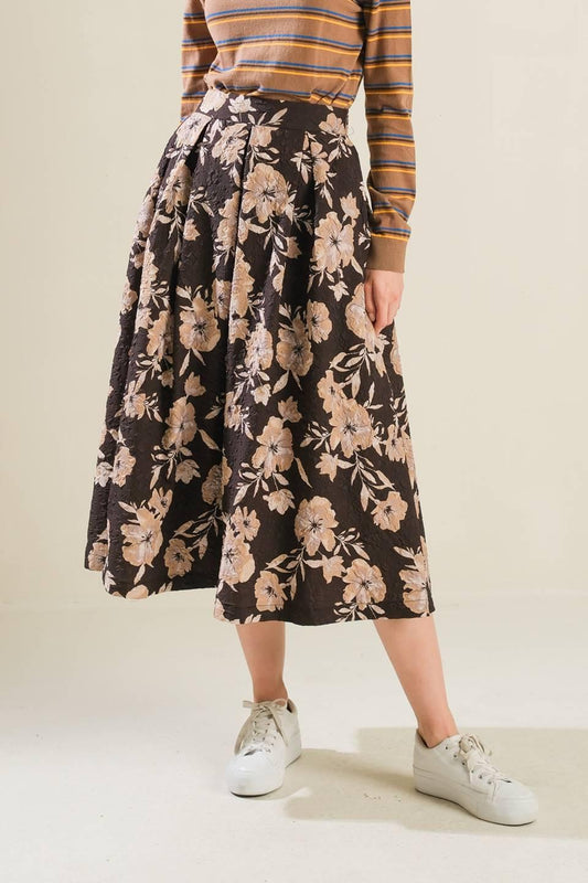 Posh Presence Woven Midi Skirt