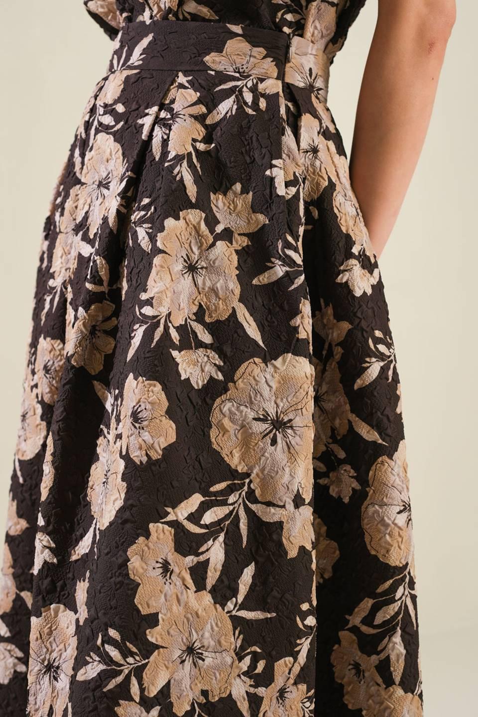 Posh Presence Woven Midi Skirt