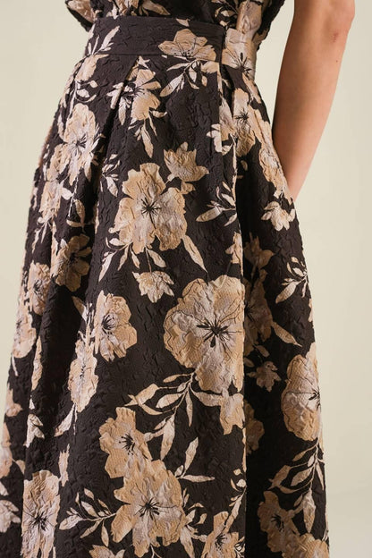 Posh Presence Woven Midi Skirt