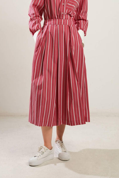 Behind the Grin Woven Midi Skirt