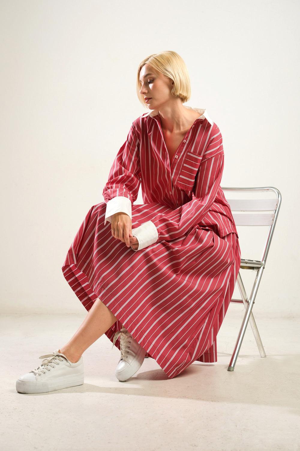 Behind the Grin Woven Midi Skirt
